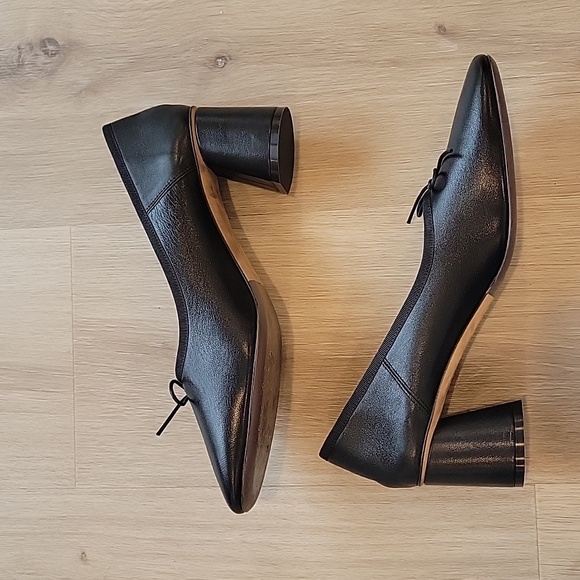 Black Leather Block Round Heel Mansur Gavriel Dream Pump EUC! - Picture 4 of 9